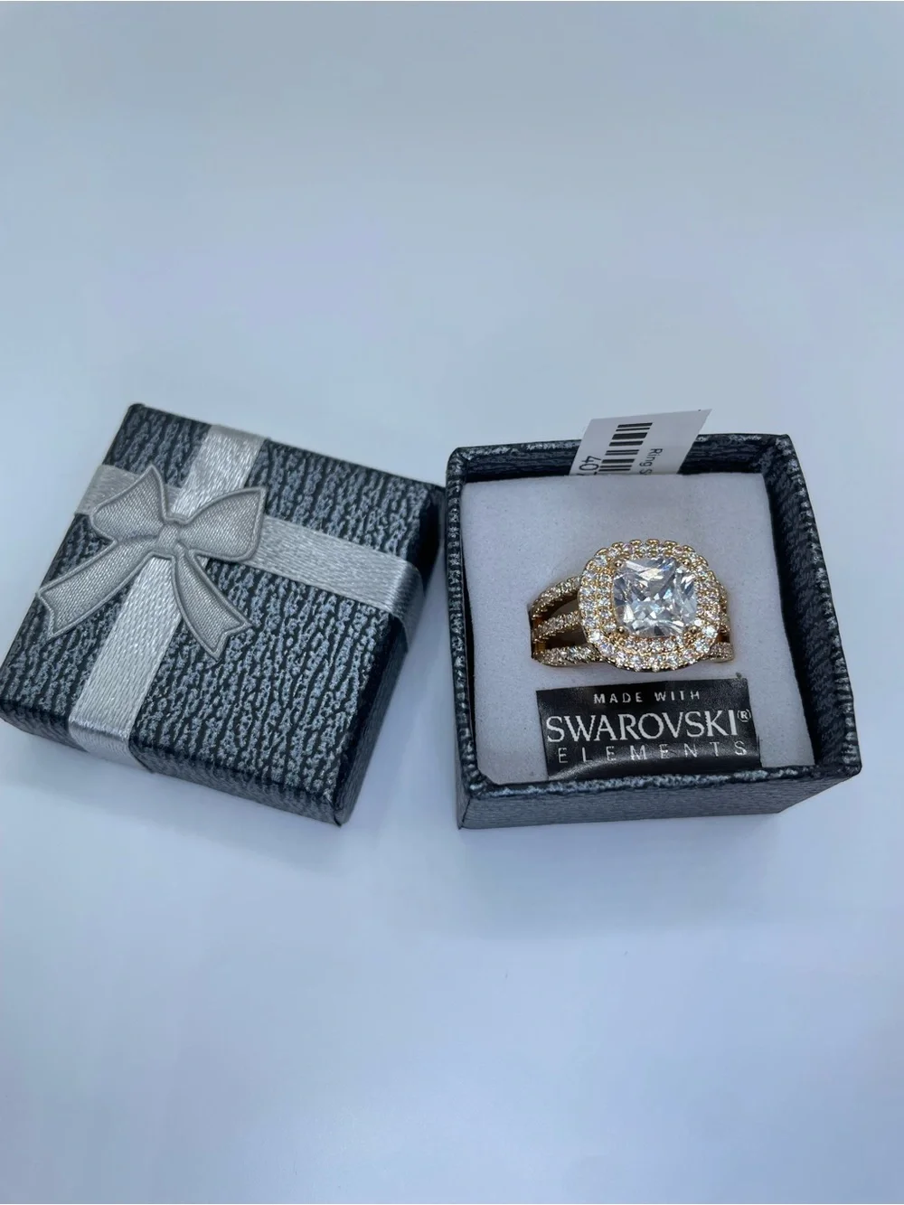 Swarovski Crystal Elements White Crystal Halo Statement Ring Bold Sz 8